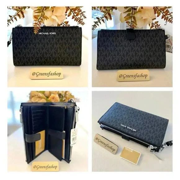 Michael Kors Purse & wallet Charlotte Top Zip Tote shoulder bag black signature - Picture 11 of 11